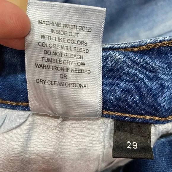 Buckle Bridge By GLY Mid Rise Super Flare Jeans in Blue Denim Frayed Hem Size 29 - Picture 6 of 13